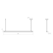 Load image into Gallery viewer, Keel™ LED Linear Pendant Light - line drawing.