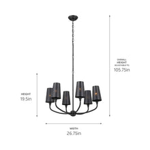 Load image into Gallery viewer, Adeena Chandelier - line drawing.