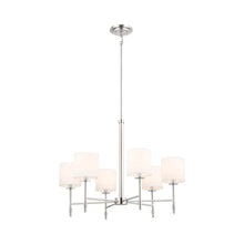 Load image into Gallery viewer, Ali Chandelier in Polished Nickel (6-Light).