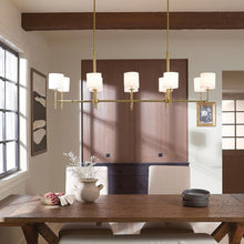 Load image into Gallery viewer, Ali Linear Pendant Light in dining room.