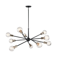 Load image into Gallery viewer, Armstrong Chandelier in 10-Light/Black.