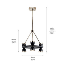 Load image into Gallery viewer, Baland LED Chandelier - line drawing.