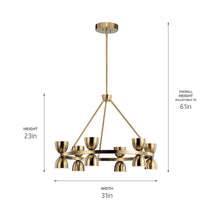 Load image into Gallery viewer, Baland LED Chandelier - line drawing.