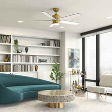 Load image into Gallery viewer, Brahm LED Ceiling Fan in living room.