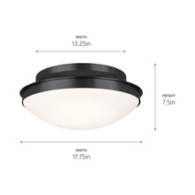 Load image into Gallery viewer, Bretta Flush Mount Ceiling Light - line drawing.
