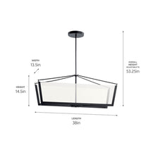 Load image into Gallery viewer, Calters LED Linear Pendant Light - line drawing.