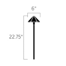 Load image into Gallery viewer, Center Mount LED Path Light - line drawing.