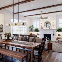 Load image into Gallery viewer, Colerne LED Ceiling Fan in dining room.