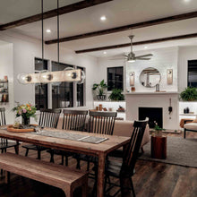 Load image into Gallery viewer, Colerne LED Ceiling Fan in dining room.
