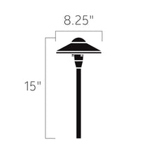 Load image into Gallery viewer, Dome LED Path Light - line drawing.