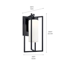 Load image into Gallery viewer, Drega Outdoor LED Wall Light - line drawing.