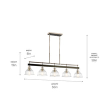 Load image into Gallery viewer, Eastmont Linear Chandelier - line drawing.