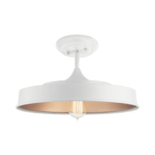 Load image into Gallery viewer, Elias Outdoor LED Semi Flush Ceiling Light in White.