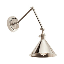 Load image into Gallery viewer, Ellerbeck Wall Light in Polished Nickel.
