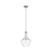 Load image into Gallery viewer, Everly Bell Pendant Light in Bell/Brushed Nickel/Clear Seeded Glass (Small).