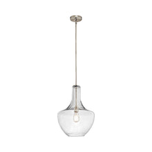 Load image into Gallery viewer, Everly Bell Pendant Light in Bell/Brushed Nickel/Clear Seeded Glass (Large).