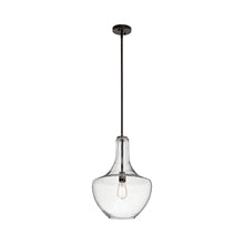 Load image into Gallery viewer, Everly Bell Pendant Light in Bell/Olde Bronze/Clear Seeded Glass (Large).