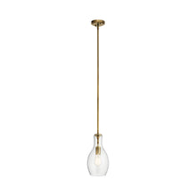 Load image into Gallery viewer, Everly Hourglass Pendant Light in Teardrop/Natural Brass (Small).