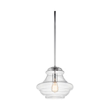 Load image into Gallery viewer, Everly Schoolhouse Pendant Light in Chrome/Clear Glass.