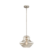 Load image into Gallery viewer, Everly Schoolhouse Pendant Light in Brushed Nickel/Mercury Glass.