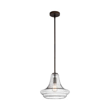 Load image into Gallery viewer, Everly Trumpet Pendant Light in Trumpet/Olde Bronze/Clear Seeded Glass (Small).