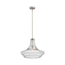 Load image into Gallery viewer, Everly Trumpet Pendant Light in Trumpet/Brushed Nickel/Clear Seeded Glass (Large).