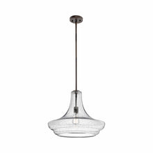 Load image into Gallery viewer, Everly Trumpet Pendant Light in Trumpet/Olde Bronze/Clear Seeded Glass (Large).