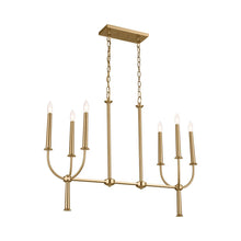 Load image into Gallery viewer, Florence Linear Pendant Light in Brushed Natural Brass.