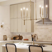 Load image into Gallery viewer, Florence Linear Pendant Light in kitchen.