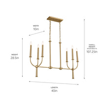 Load image into Gallery viewer, Florence Linear Pendant Light - line drawing.