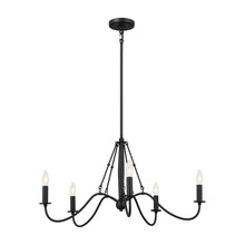 Load image into Gallery viewer, Freesia Chandelier in Textured Black (5-Light).