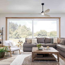 Load image into Gallery viewer, Imari LED Ceiling Fan in living room.