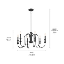 Load image into Gallery viewer, Karthe Chandelier - line drawing.