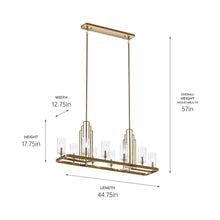 Load image into Gallery viewer, Kimrose Linear Pendant Light - line drawing.