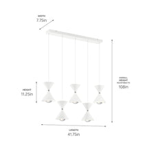 Load image into Gallery viewer, Kordan LED Linear Pendant Light - line drawing.