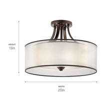Load image into Gallery viewer, Lacey Semi Flush Mount Ceiling Light - line drawing.