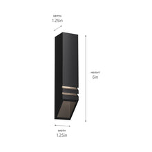 Load image into Gallery viewer, Louvered Outdoor Deck Wall Light - line drawing.