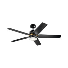 Load image into Gallery viewer, Maeve LED Ceiling Fan in Satin Black.