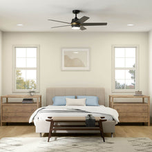 Load image into Gallery viewer, Maeve LED Ceiling Fan in bedroom.