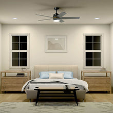 Load image into Gallery viewer, Maeve LED Ceiling Fan in bedroom.