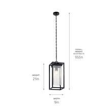Load image into Gallery viewer, Mercer Outdoor Pendant Light - line drawing.