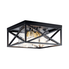 Load image into Gallery viewer, Moorgate Flush Mount Ceiling Light in Black.