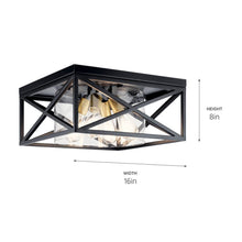 Load image into Gallery viewer, Moorgate Flush Mount Ceiling Light - line drawing.