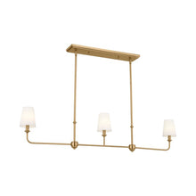 Load image into Gallery viewer, Pallas Linear Pendant Light in Brushed Natural Brass.