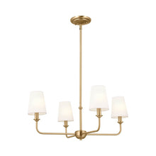 Load image into Gallery viewer, Pallas Mini Chandelier in Brushed Natural Brass.