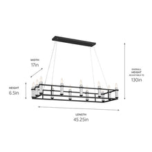 Load image into Gallery viewer, Rosalind Linear Pendant Light - line drawing.