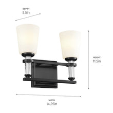 Load image into Gallery viewer, Rosalind Vanity Wall Light - line drawing.