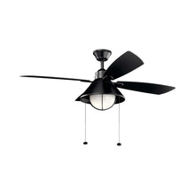 Load image into Gallery viewer, Seaside LED Ceiling Fan in Satin Black.