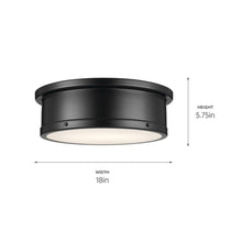 Load image into Gallery viewer, Serca Flush Mount Ceiling Light - line drawing.
