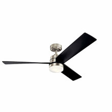 Load image into Gallery viewer, Spyn LED Ceiling Fan in Brushed Nickel.